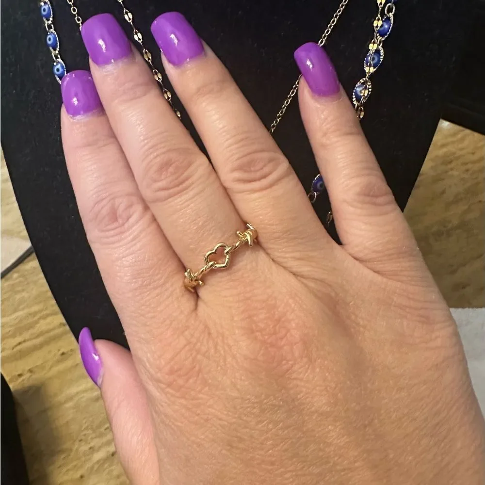 Gold plated Heart Ring. Size 7.